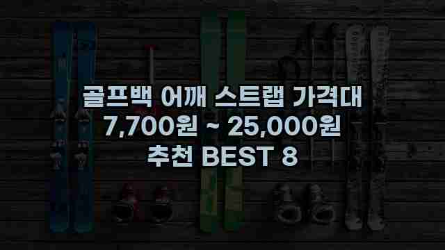 골프백 어깨 스트랩 가격대 7,700원 ~ 25,000원 추천 BEST 8