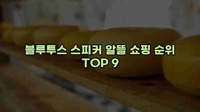 블루투스 스피커 알뜰 쇼핑 순위 TOP 9