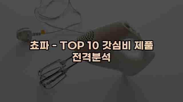 쵸파 - TOP 10 갓심비 제품 전격분석