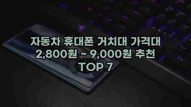 자동차 휴대폰 거치대 가격대 2,800원 ~ 9,000원 추천 TOP 7