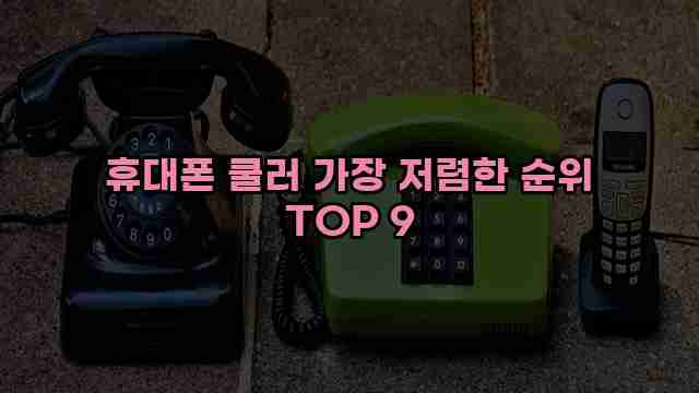 휴대폰 쿨러 가장 저렴한 순위 TOP 9