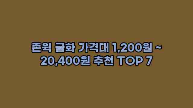 존윅 금화 가격대 1,200원 ~ 20,400원 추천 TOP 7