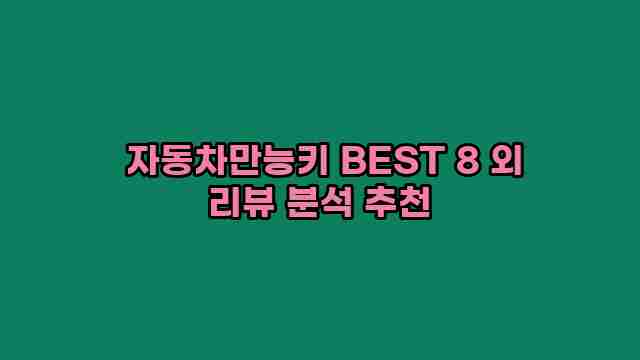  자동차만능키 BEST 8 외 리뷰 분석 추천