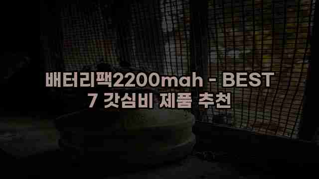 배터리팩2200mah - BEST 7 갓심비 제품 추천