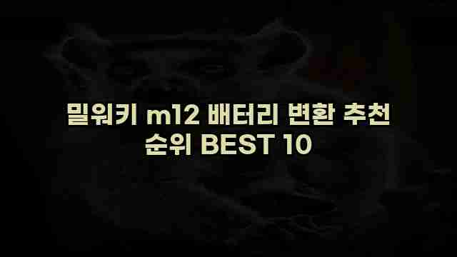 밀워키 m12 배터리 변환 추천 순위 BEST 10