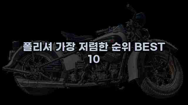 폴리셔 가장 저렴한 순위 BEST 10