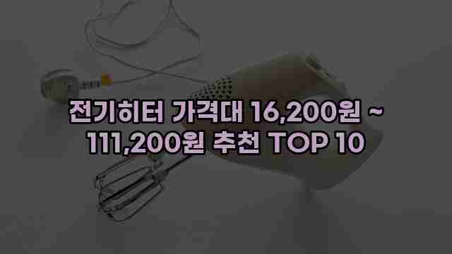 전기히터 가격대 16,200원 ~ 111,200원 추천 TOP 10