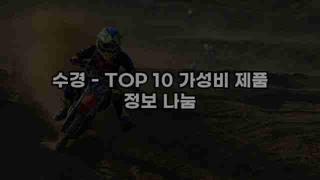 수경 - TOP 10 가성비 제품 정보 나눔