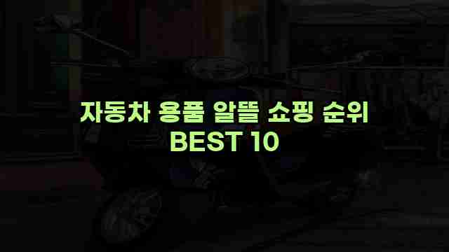 자동차 용품 알뜰 쇼핑 순위 BEST 10