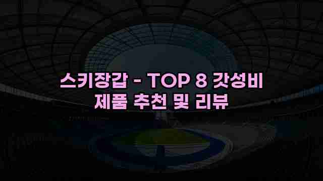 스키장갑 - TOP 8 갓성비 제품 추천 및 리뷰