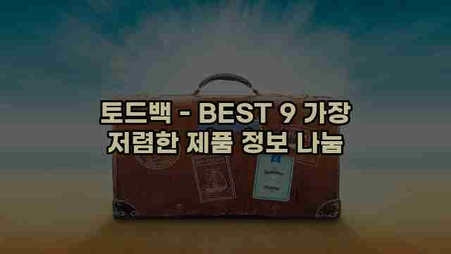 토드백 - BEST 9 가장 저렴한 제품 정보 나눔