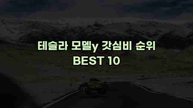 테슬라 모델y 갓심비 순위 BEST 10