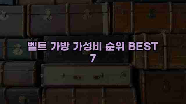 벨트 가방 가성비 순위 BEST 7