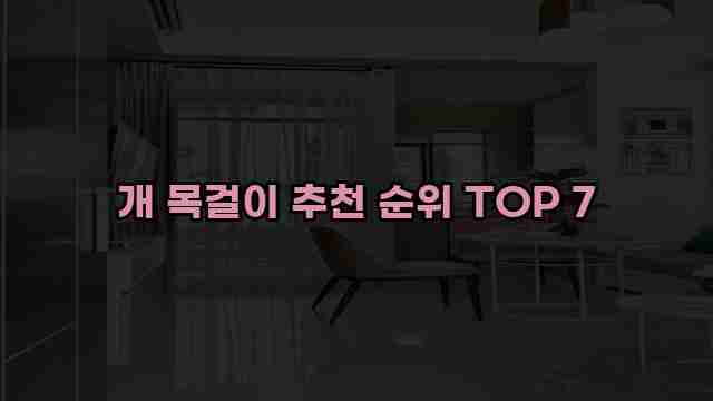 개 목걸이 추천 순위 TOP 7